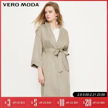 Vero Moda new vyšívací tkaniny dlouhý kabát |318221504